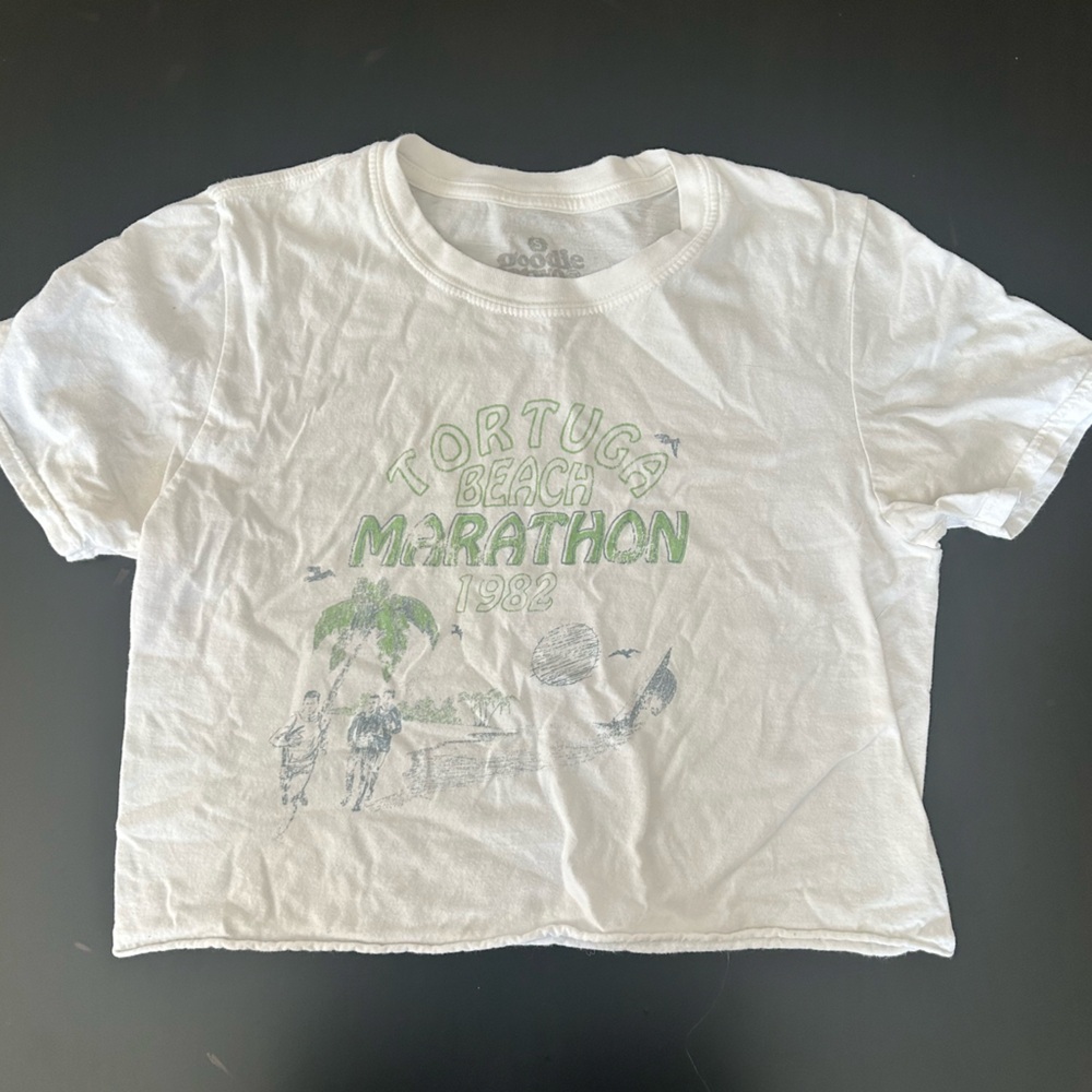 Cropped Graphic Tee - Tortugas Beach Marathon